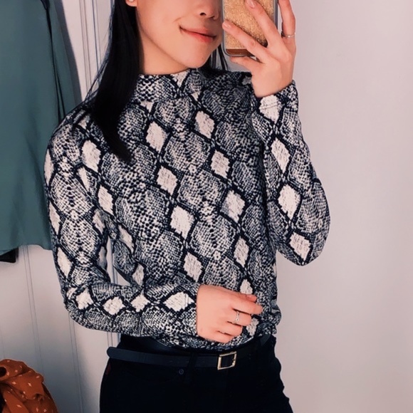Urban Outfitters Tops - UO Snakeskin mock turtle neck long sleeve top S